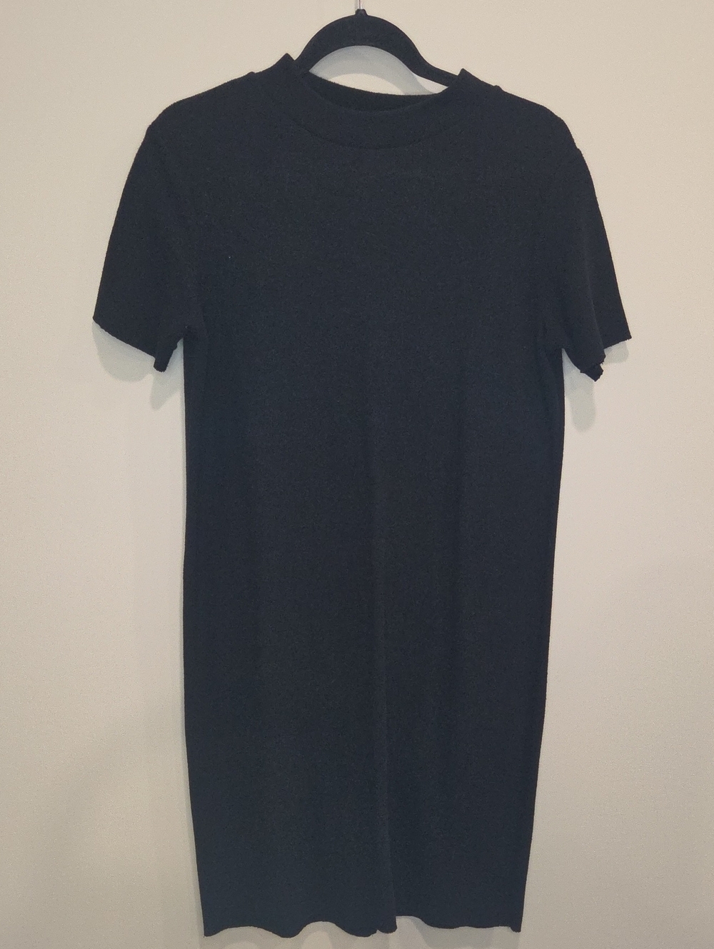 Zara Black Knit Classic Short Sleeve Dress Size Medium